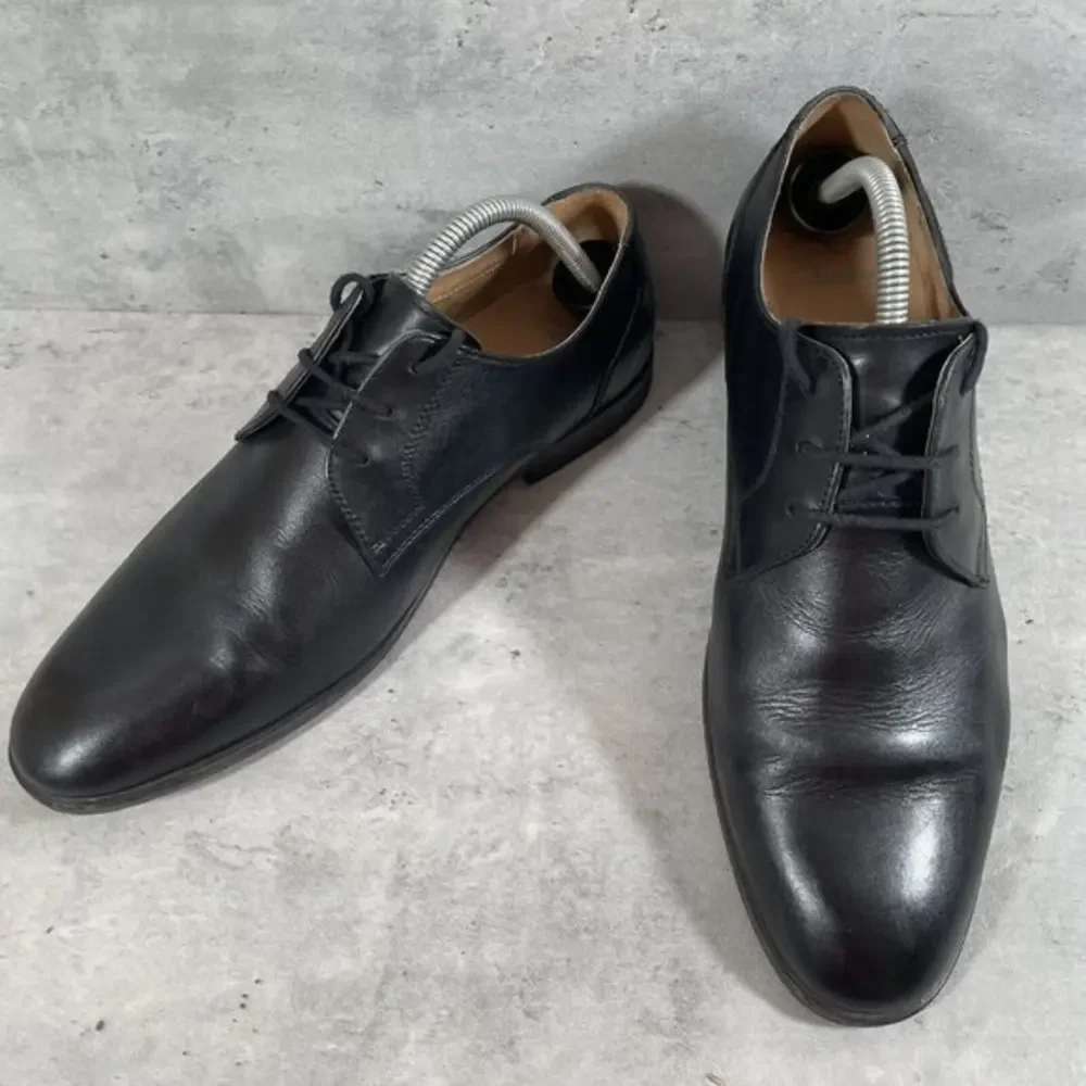 CLARKS Collection Oxford Mens Sz 9.5M‎ Shoes Black Leather Cap Toe Lace Up 16760